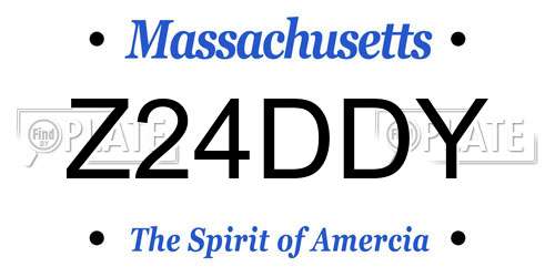 Z24DDY Massachusetts License Plate
