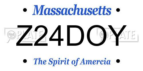 Z24DOY Massachusetts License Plate