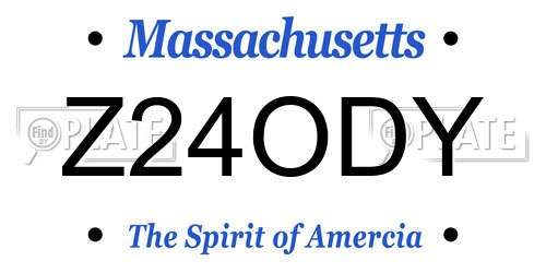 Z24ODY Massachusetts License Plate