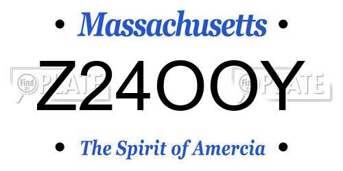 Z24OOY Massachusetts License Plate
