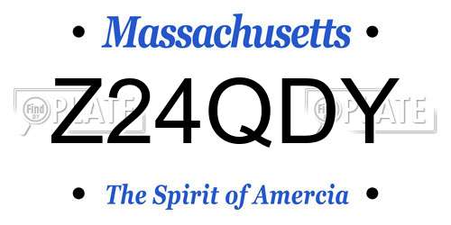 Z24QDY Massachusetts License Plate
