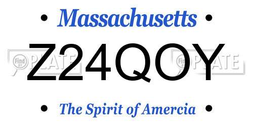 Z24QOY Massachusetts License Plate