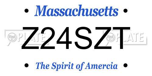 Z24SZT Massachusetts License Plate