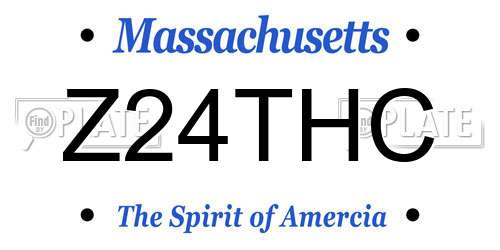 Z24THC Massachusetts License Plate