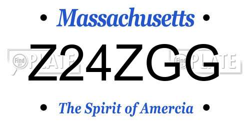 Z24ZGG Massachusetts License Plate