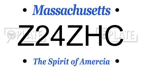 Z24ZHC Massachusetts License Plate