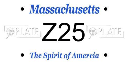 Z25 Massachusetts License Plate