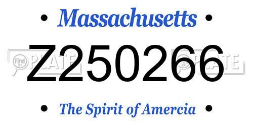 Z250266 Massachusetts License Plate