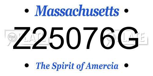 Z25076G Massachusetts License Plate