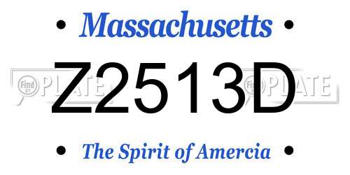 Z2513D Massachusetts License Plate