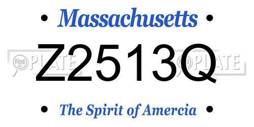 Z2513Q Massachusetts License Plate