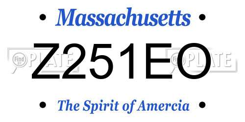 Z251EO Massachusetts License Plate