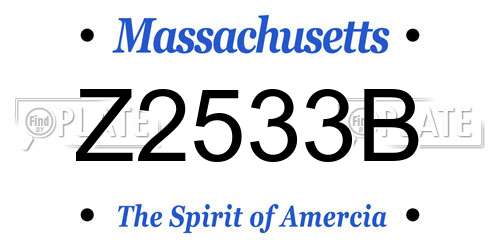 Z2533B Massachusetts License Plate