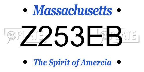 Z253EB Massachusetts License Plate