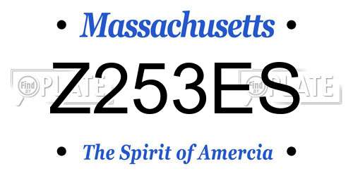 Z253ES Massachusetts License Plate