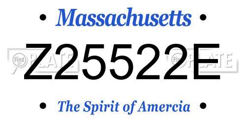 Z25522E Massachusetts License Plate