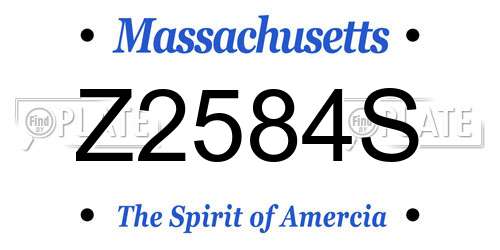 Z2584S Massachusetts License Plate