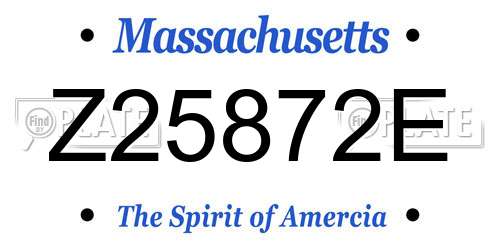 Z25872E Massachusetts License Plate