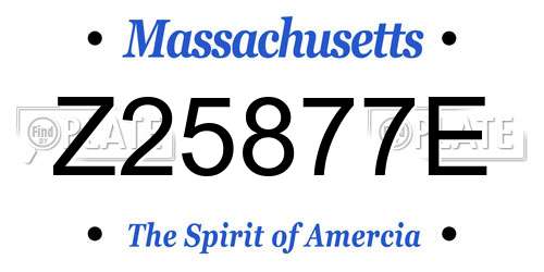 Z25877E Massachusetts License Plate