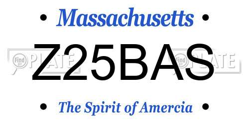 Z25BAS Massachusetts License Plate