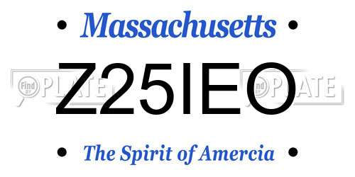 Z25IEO Massachusetts License Plate
