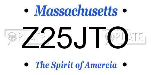 Z25JTO Massachusetts License Plate