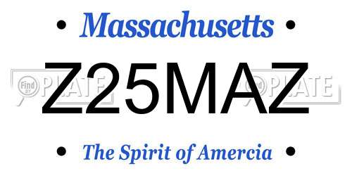 Z25MAZ Massachusetts License Plate