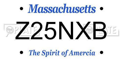 Z25NXB Massachusetts License Plate