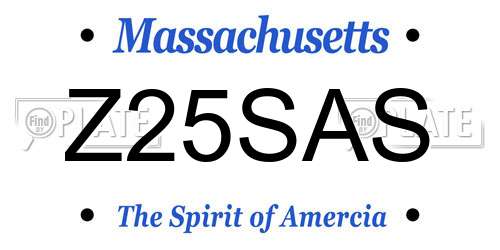 Z25SAS Massachusetts License Plate