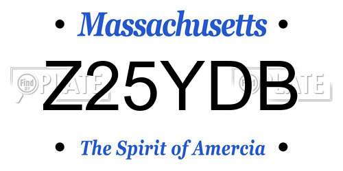 Z25YDB Massachusetts License Plate