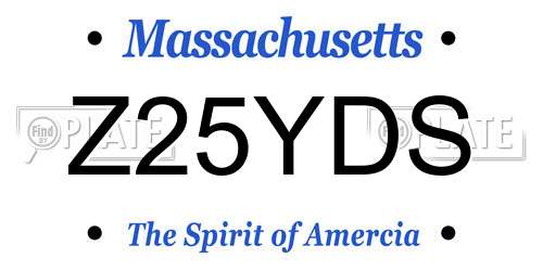 Z25YDS Massachusetts License Plate