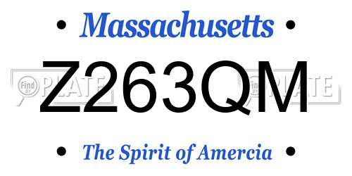 Z263QM Massachusetts License Plate