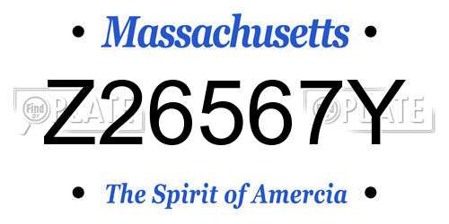 Z26567Y Massachusetts License Plate