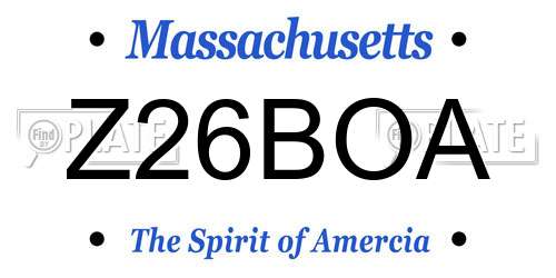 Z26BOA Massachusetts License Plate