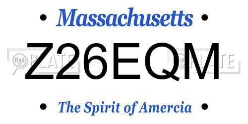 Z26EQM Massachusetts License Plate