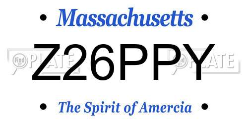 Z26PPY Massachusetts License Plate