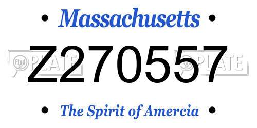Z270557 Massachusetts License Plate