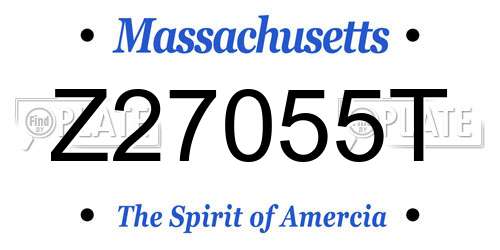 Z27055T Massachusetts License Plate