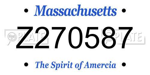 Z270587 Massachusetts License Plate