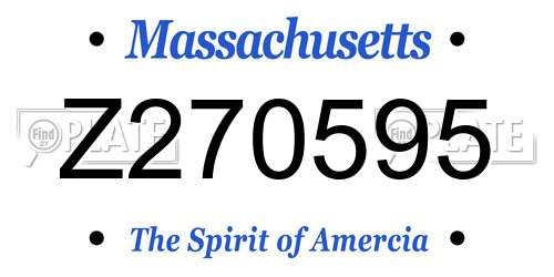 Z270595 Massachusetts License Plate