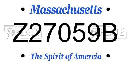 Z27059B Massachusetts License Plate