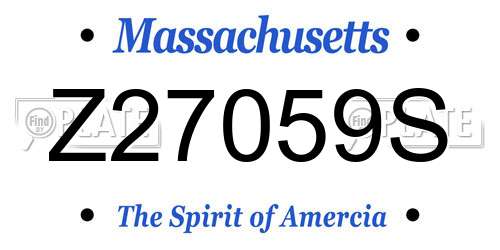 Z27059S Massachusetts License Plate