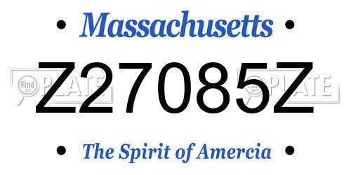 Z27085Z Massachusetts License Plate
