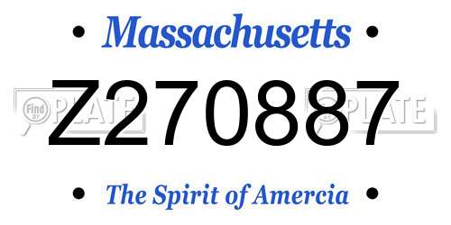 Z270887 Massachusetts License Plate