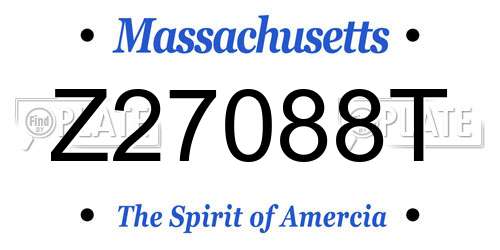 Z27088T Massachusetts License Plate