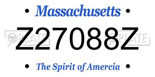 Z27088Z Massachusetts License Plate