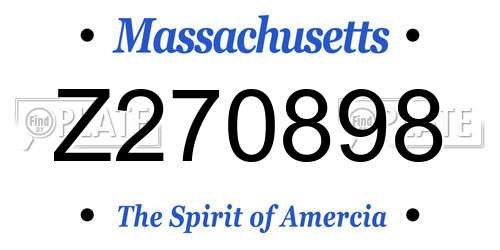 Z270898 Massachusetts License Plate
