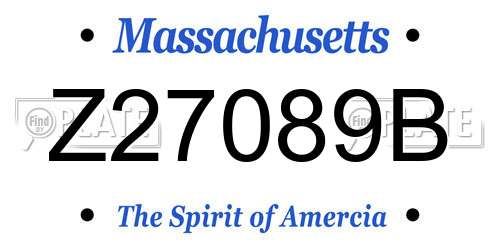 Z27089B Massachusetts License Plate