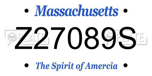 Z27089S Massachusetts License Plate