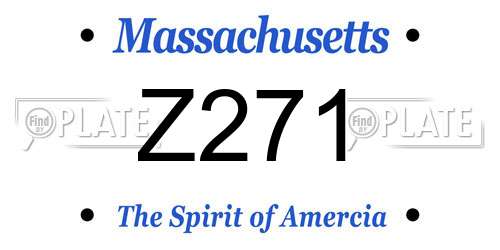 Z271 Massachusetts License Plate